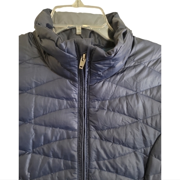 Patagonia Fiona Down Parka Coat Navy Blue XS Zip Front Interior Pockets Puffer - Picture 4 of 11